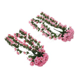 2PCS Artificial Violet Hanging Flowers Simulation Plastic Fake Plants for Decoration Garden Patio Wedding Porch Outdoor Pink