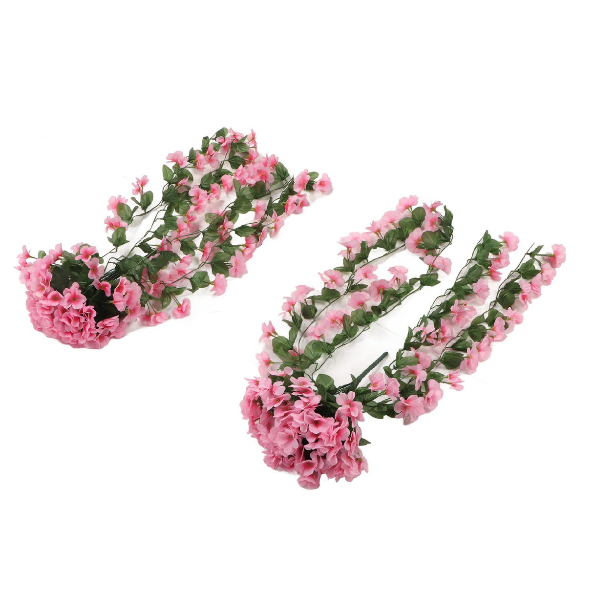 2PCS Artificial Violet Hanging Flowers Simulation Plastic Fake Plants for Decoration Garden Patio Wedding Porch Outdoor Pink