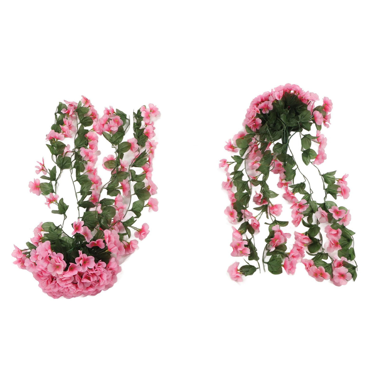 2PCS Artificial Violet Hanging Flowers Simulation Plastic Fake Plants for Decoration Garden Patio Wedding Porch Outdoor Pink