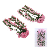 2PCS Artificial Violet Hanging Flowers Simulation Plastic Fake Plants for Decoration Garden Patio Wedding Porch Outdoor Pink - Extra Image