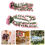 2PCS Artificial Violet Hanging Flowers Simulation Plastic Fake Plants for Decoration Garden Patio Wedding Porch Outdoor Pink - Extra Image