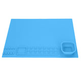 Silicone Painting Mat with Cup DIY Cultivate Artistic Talent Easy To Wipe Silicone Art Mat for Boys Girls Art Supplies Blue