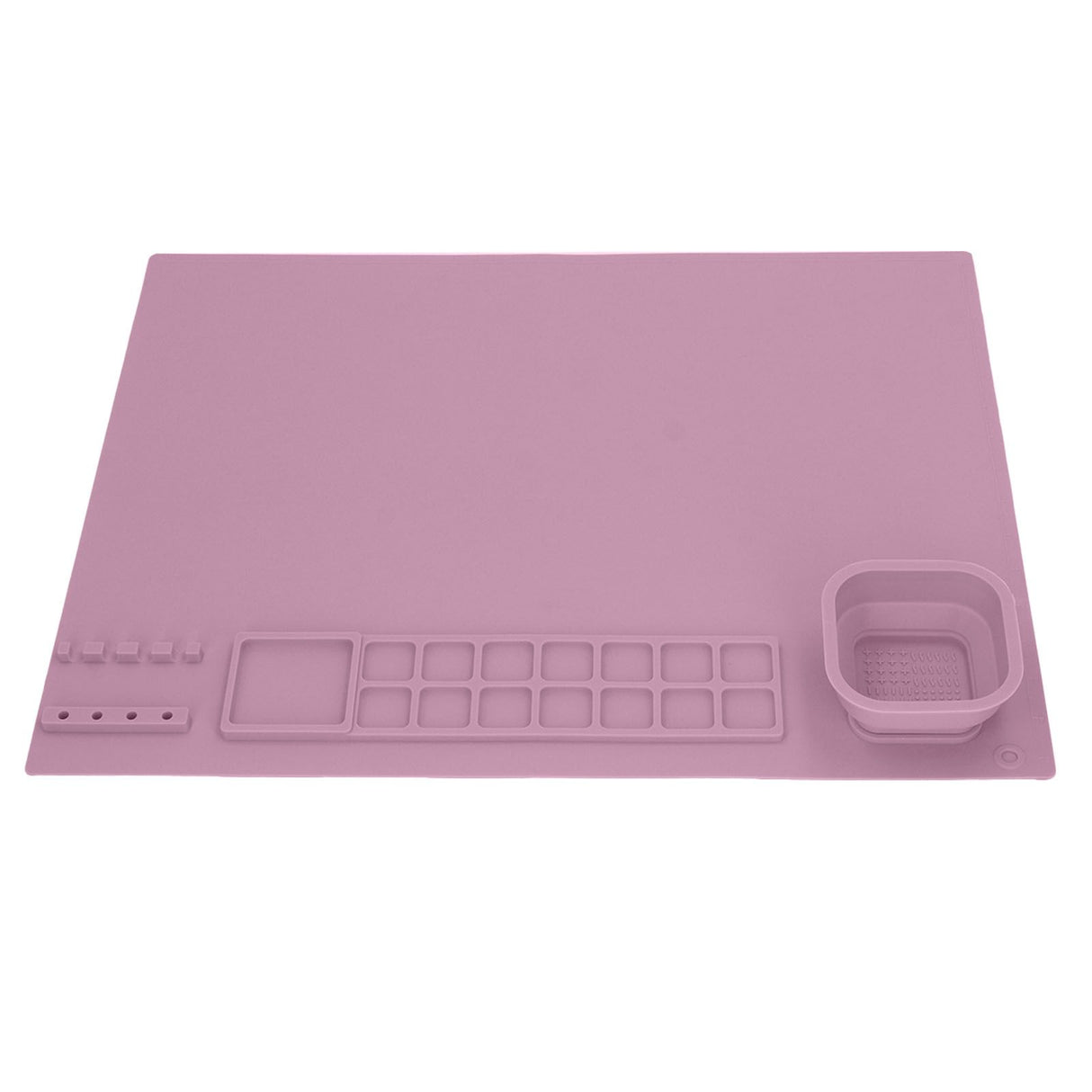 Silicone Painting Mat with Cup DIY Cultivate Artistic Talent Easy To Wipe Silicone Art Mat for Boys Girls Art Supplies Pink