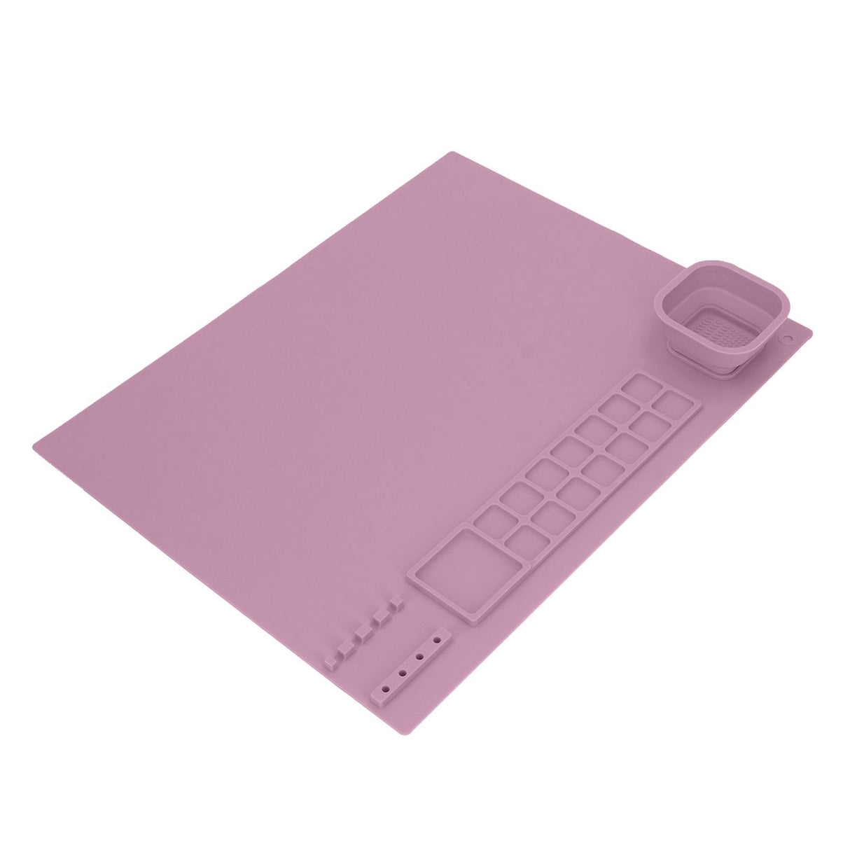 Silicone Painting Mat with Cup DIY Cultivate Artistic Talent Easy To Wipe Silicone Art Mat for Boys Girls Art Supplies Pink