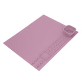 Silicone Painting Mat with Cup DIY Cultivate Artistic Talent Easy To Wipe Silicone Art Mat for Boys Girls Art Supplies Pink - 45-Degree Angle