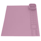Silicone Painting Mat with Cup DIY Cultivate Artistic Talent Easy To Wipe Silicone Art Mat for Boys Girls Art Supplies Pink