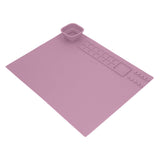 Silicone Painting Mat with Cup DIY Cultivate Artistic Talent Easy To Wipe Silicone Art Mat for Boys Girls Art Supplies Pink