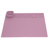 Silicone Painting Mat with Cup DIY Cultivate Artistic Talent Easy To Wipe Silicone Art Mat for Boys Girls Art Supplies Pink