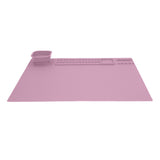 Silicone Painting Mat with Cup DIY Cultivate Artistic Talent Easy To Wipe Silicone Art Mat for Boys Girls Art Supplies Pink