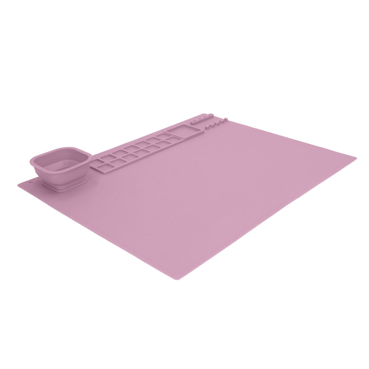 Silicone Painting Mat with Cup DIY Cultivate Artistic Talent Easy To Wipe Silicone Art Mat for Boys Girls Art Supplies Pink
