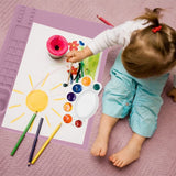Silicone Painting Mat with Cup DIY Cultivate Artistic Talent Easy To Wipe Silicone Art Mat for Boys Girls Art Supplies Pink