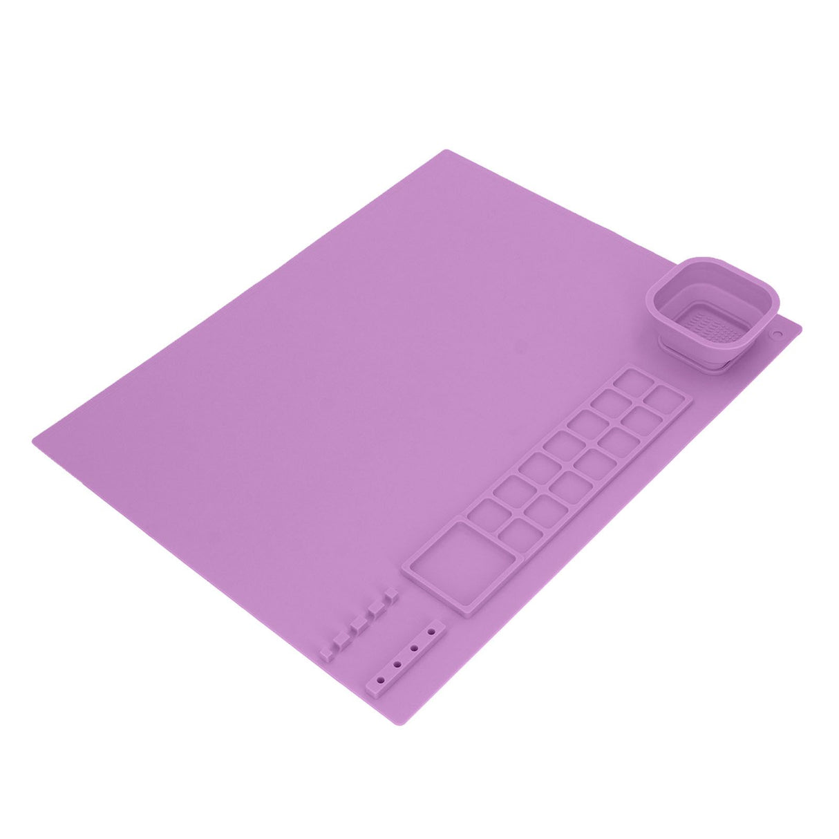 Silicone Painting Mat with Cup DIY Cultivate Artistic Talent Easy To Wipe Silicone Art Mat for Boys Girls Art Supplies Purple