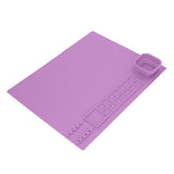 Silicone Painting Mat with Cup DIY Cultivate Artistic Talent Easy To Wipe Silicone Art Mat for Boys Girls Art Supplies Purple - 45-Degree Angle