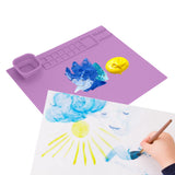 Silicone Painting Mat with Cup DIY Cultivate Artistic Talent Easy To Wipe Silicone Art Mat for Boys Girls Art Supplies Purple - Extra Image