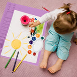 Silicone Painting Mat with Cup DIY Cultivate Artistic Talent Easy To Wipe Silicone Art Mat for Boys Girls Art Supplies Purple