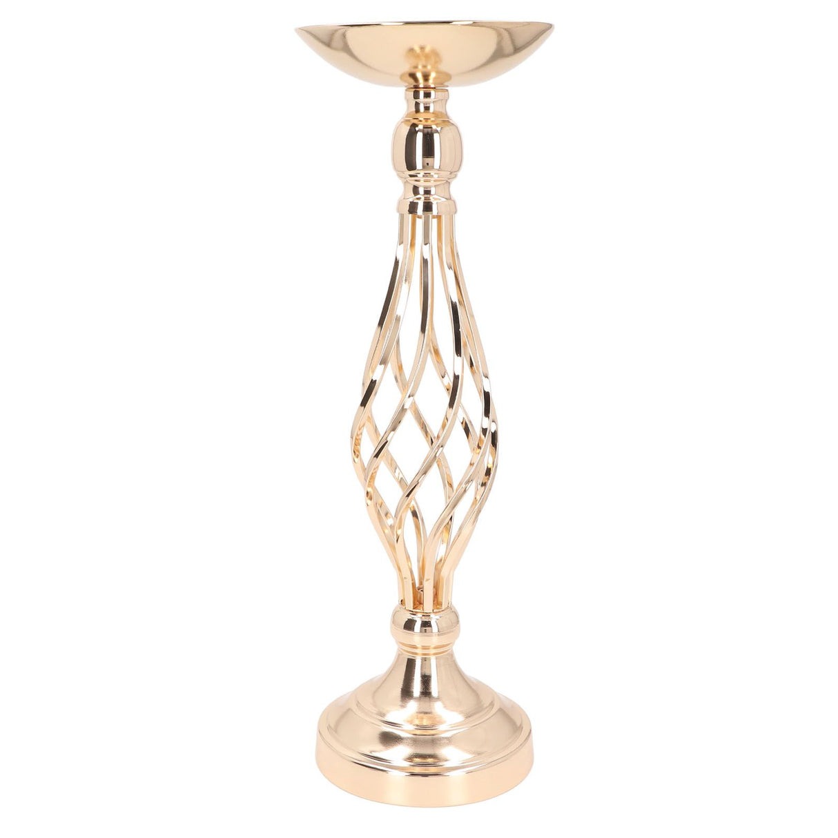 Table Candlestick Ornament Iron Twisted Curb Candle Holder Decorative Ornament Wedding Candlestick Decoration Gold S