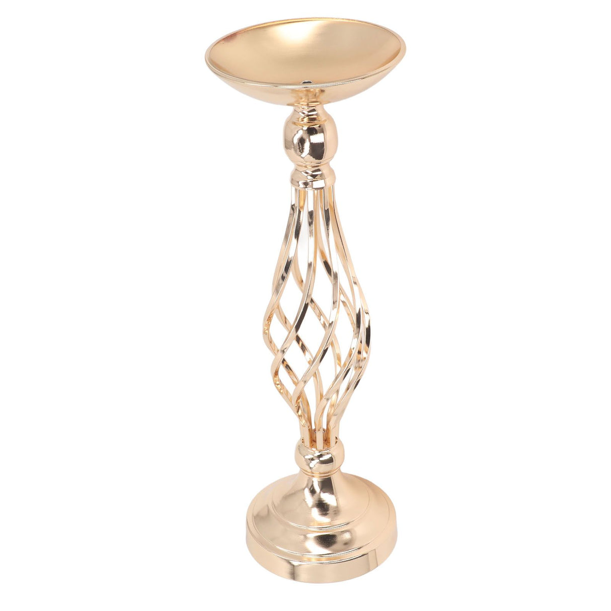 Table Candlestick Ornament Iron Twisted Curb Candle Holder Decorative Ornament Wedding Candlestick Decoration Gold S
