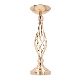 Table Candlestick Ornament Iron Twisted Curb Candle Holder Decorative Ornament Wedding Candlestick Decoration Gold S - Low Angle
