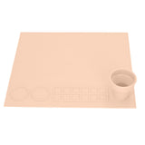 Silicone Painting Mat Prevent Slip Thick Large Kids Craft Art Mat with Cup for Doodling DIY Orange