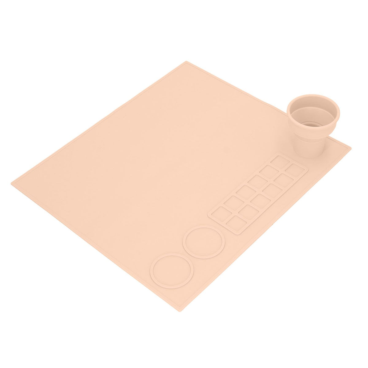 Silicone Painting Mat Prevent Slip Thick Large Kids Craft Art Mat with Cup for Doodling DIY Orange