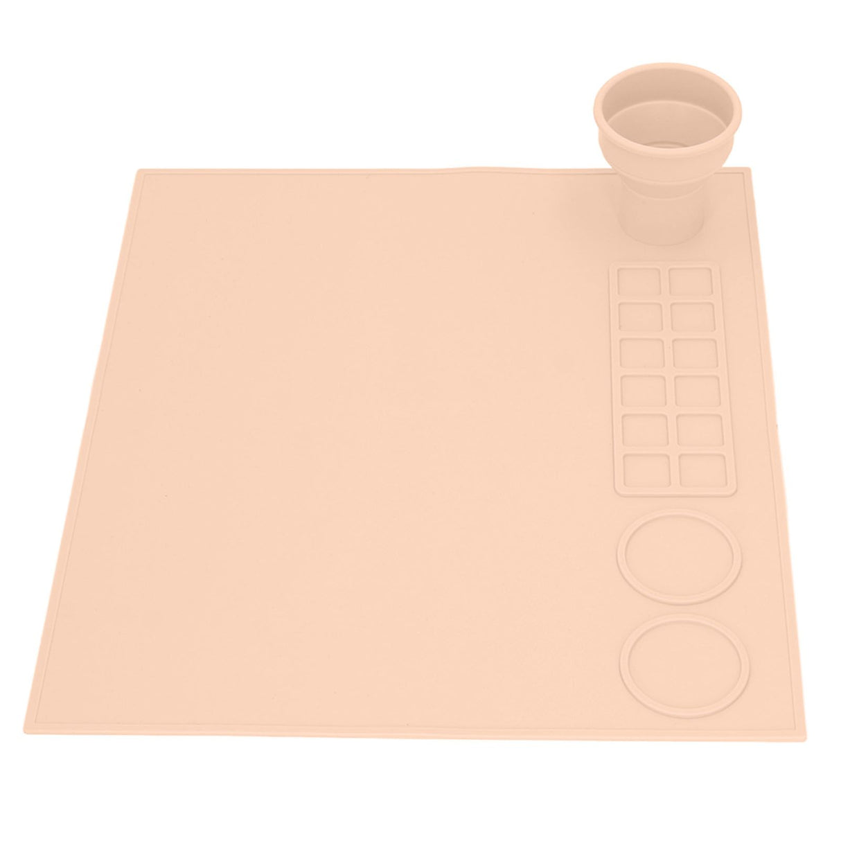 Silicone Painting Mat Prevent Slip Thick Large Kids Craft Art Mat with Cup for Doodling DIY Orange