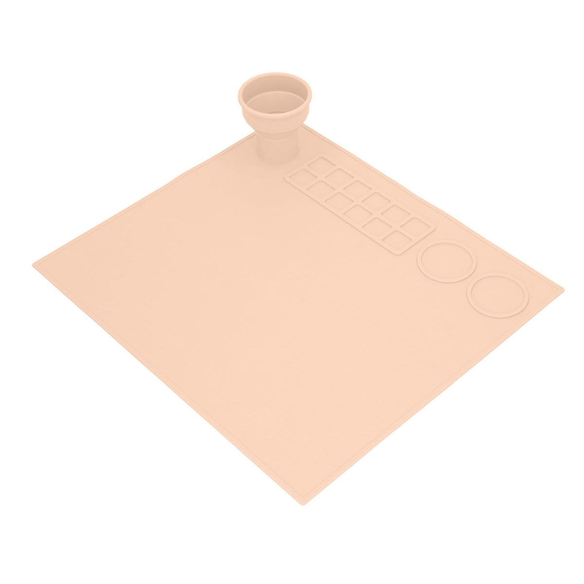 Silicone Painting Mat Prevent Slip Thick Large Kids Craft Art Mat with Cup for Doodling DIY Orange