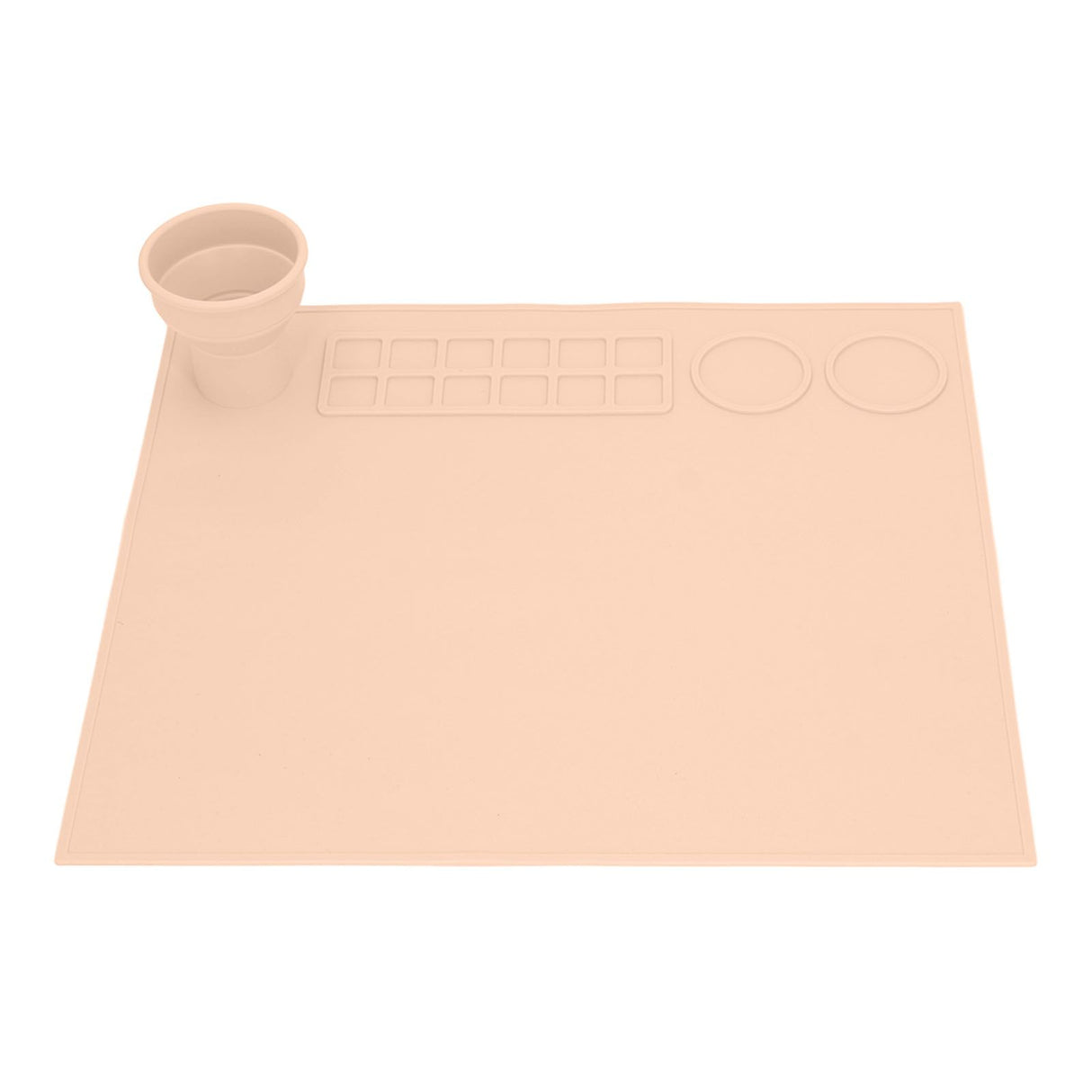 Silicone Painting Mat Prevent Slip Thick Large Kids Craft Art Mat with Cup for Doodling DIY Orange