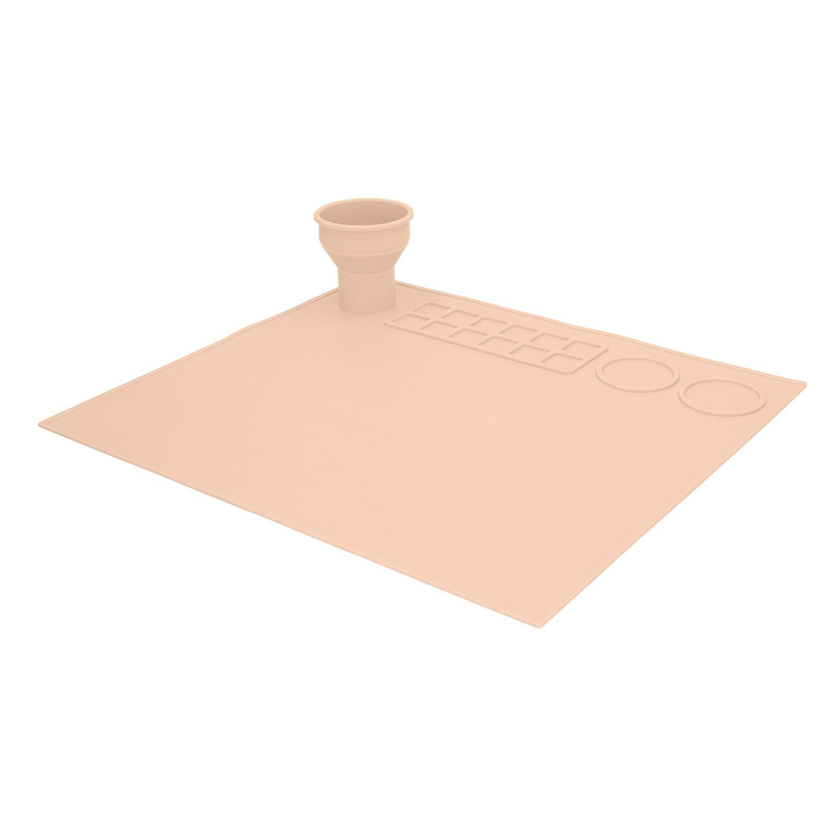 Silicone Painting Mat Prevent Slip Thick Large Kids Craft Art Mat with Cup for Doodling DIY Orange