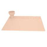 Silicone Painting Mat Prevent Slip Thick Large Kids Craft Art Mat with Cup for Doodling DIY Orange