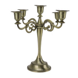 5 Arm Candlestick Holder Iron Retro Decorative Candle Holder Centerpiece for Home Church Cyan