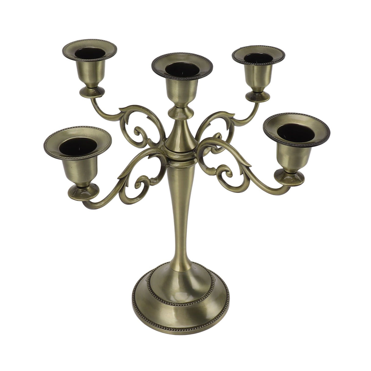 5 Arm Candlestick Holder Iron Retro Decorative Candle Holder Centerpiece for Home Church Cyan