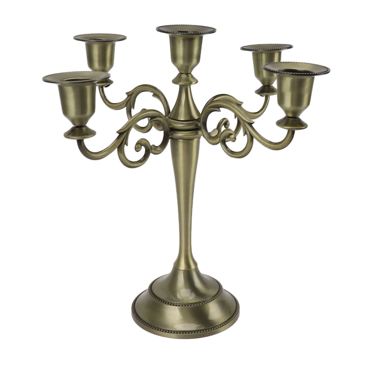 5 Arm Candlestick Holder Iron Retro Decorative Candle Holder Centerpiece for Home Church Cyan