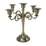 5 Arm Candlestick Holder Iron Retro Decorative Candle Holder Centerpiece for Home Church Cyan