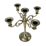 5 Arm Candlestick Holder Iron Retro Decorative Candle Holder Centerpiece for Home Church Cyan