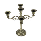 5 Arm Candlestick Holder Iron Retro Decorative Candle Holder Centerpiece for Home Church Cyan