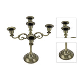 5 Arm Candlestick Holder Iron Retro Decorative Candle Holder Centerpiece for Home Church Cyan