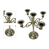 5 Arm Candlestick Holder Iron Retro Decorative Candle Holder Centerpiece for Home Church Cyan