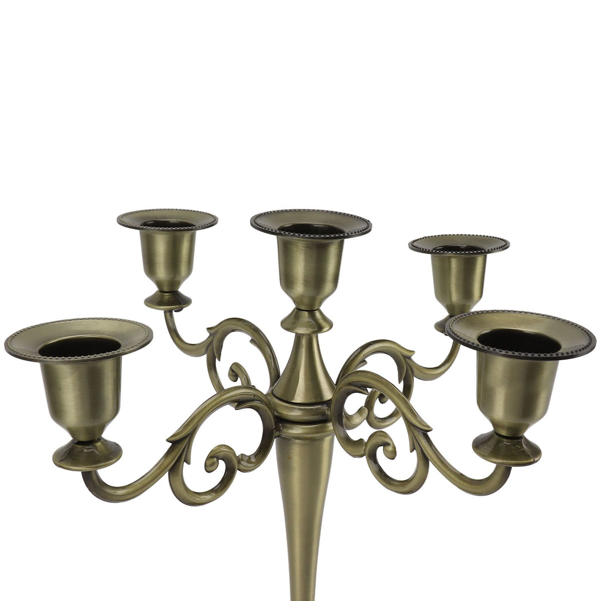 5 Arm Candlestick Holder Iron Retro Decorative Candle Holder Centerpiece for Home Church Cyan