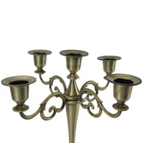5 Arm Candlestick Holder Iron Retro Decorative Candle Holder Centerpiece for Home Church Cyan