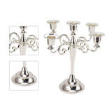5 Arm Candlestick Holder Iron Retro Decorative Candle Holder Centerpiece for Home Church Silver - Close-Up Angle