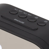 Digital Alarm Clock USB LED Display White Light Mirror Electronic Desktop Clock for Bedroom Living Room Office Black Case - Extra Image
