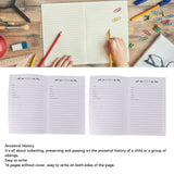 2Pcs Family Tree Notebook 16 Pages Double Sides Family History Record Book Workbook for Family Office Stationery