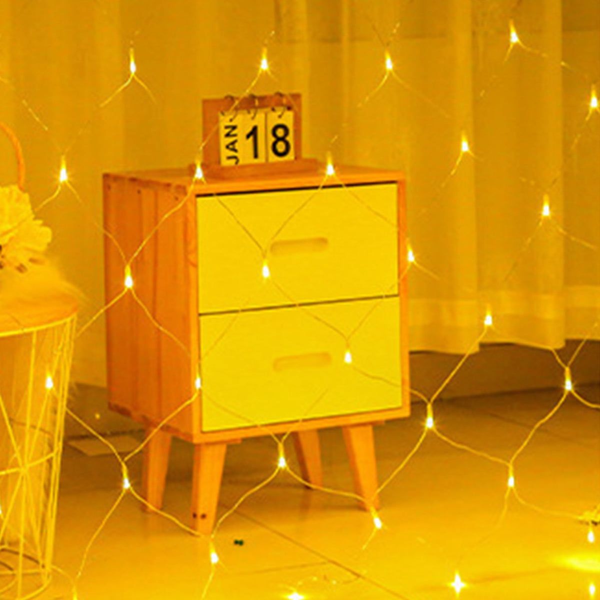 Net Mesh String LED Lights 4.9x4.9ft Waterproof Outdoor Christmas Net Lights for Christmas Outdoor Wedding