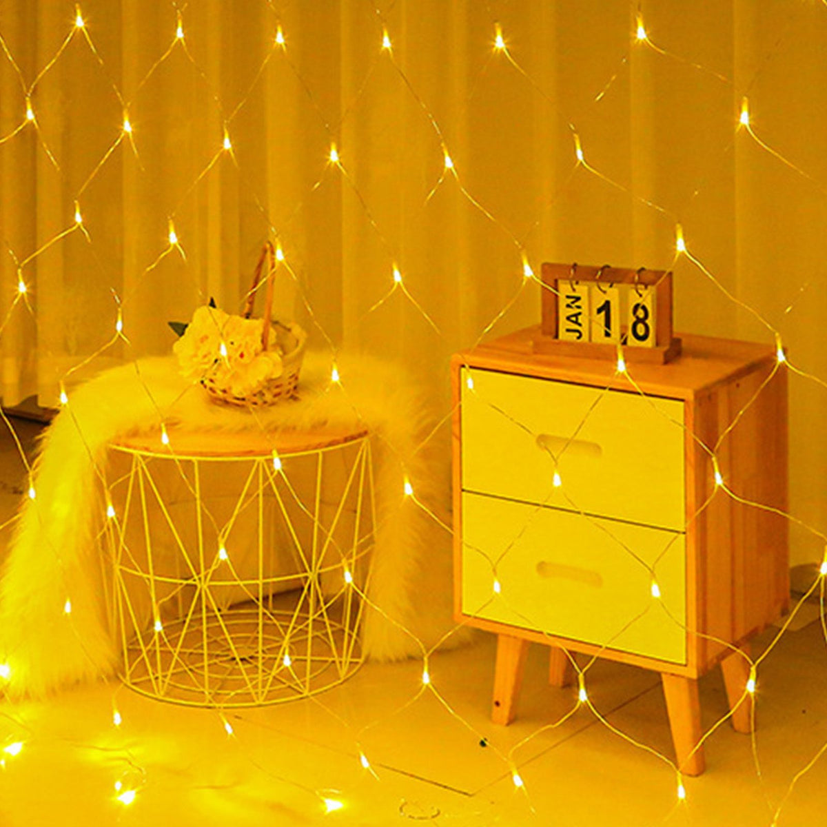 Net Mesh String LED Lights 4.9x4.9ft Waterproof Outdoor Christmas Net Lights for Christmas Outdoor Wedding