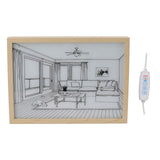 LED Illuminated Wall Art Lighted Decor Light Shadow Photo Frame Painting 3 Colours Dimmable for Bedroom Living Room L Model 1
