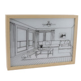 LED Illuminated Wall Art Lighted Decor Light Shadow Photo Frame Painting 3 Colours Dimmable for Bedroom Living Room L Model 1