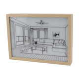 LED Illuminated Wall Art Lighted Decor Light Shadow Photo Frame Painting 3 Colours Dimmable for Bedroom Living Room L Model 1