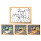 LED Illuminated Wall Art Lighted Decor Light Shadow Photo Frame Painting 3 Colours Dimmable for Bedroom Living Room L Model 1 - Extra Image