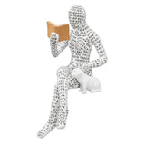 Women Thinker Statue Unique Resin Pulp Reading Women Figurine Decor for Home Office Library W310 11