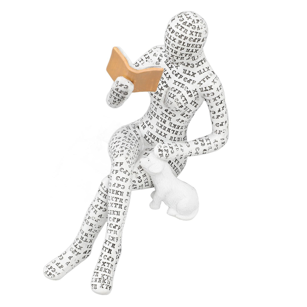 Women Thinker Statue Unique Resin Pulp Reading Women Figurine Decor for Home Office Library W310 11